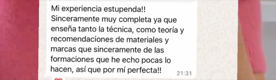 Mensaje de una alumna sobre la teoría y los materiales